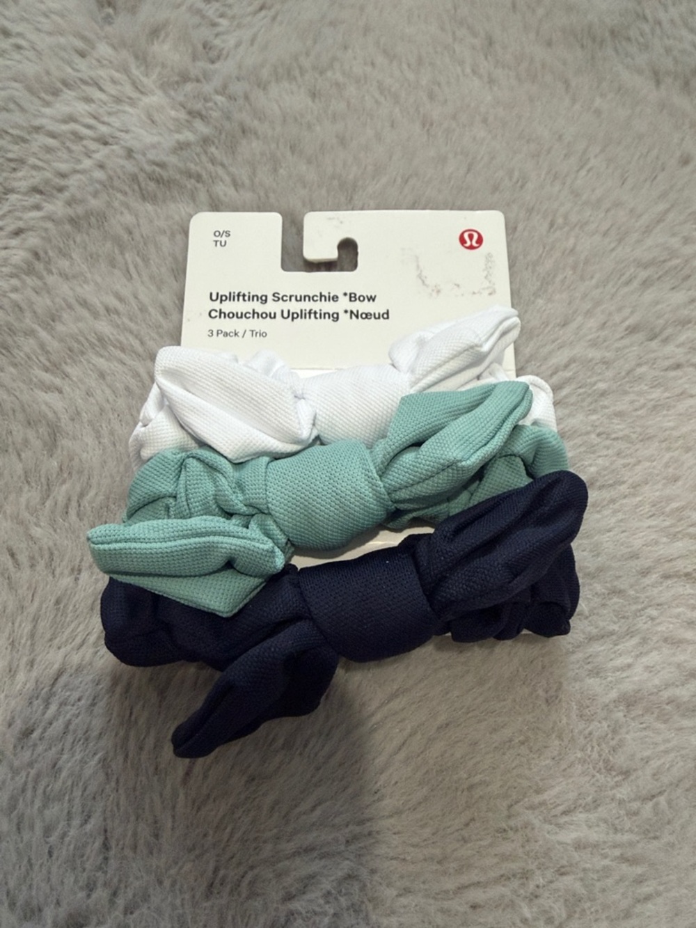 lululemon athletica Uplifting Bow Scrunchie 3-Pack - White, Mint, Navy